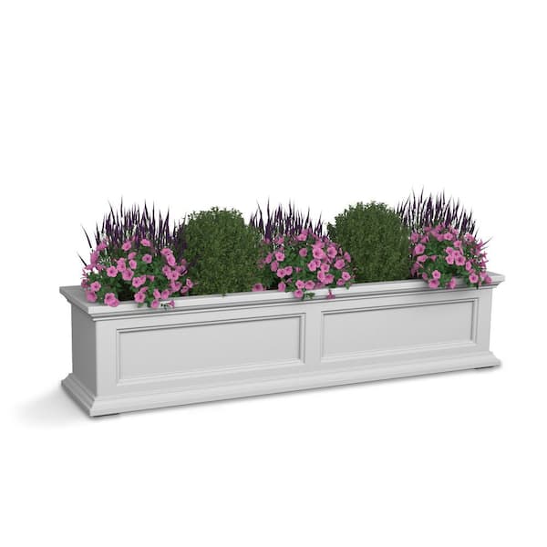 Fairfield 48 in. x 11 in. Self-Watering White Polyethylene Window Box