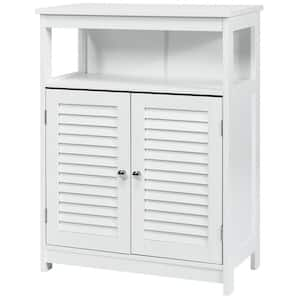 Nestfair 23.62 in. W x 11.8 in. D x 39.57 in. H White Bathroom Standing  storage Linen Cabinet with 3 Drawers and 1 Door L35523W282 - The Home Depot