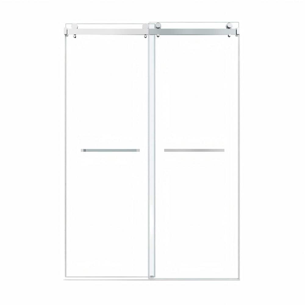 48 in. W x 76 in. H Frameless Double Sliding Shower Door in Chrome with Clear Tempered Glass price history on PriceWatchPro