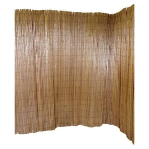 6 ft. H x 8 ft. L Peeled Willow Screen Fence in Light Mahogany