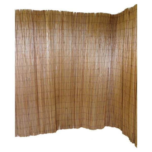 MGP 6 ft. H x 8 ft. L Peeled Willow Screen Fence in Light Mahogany