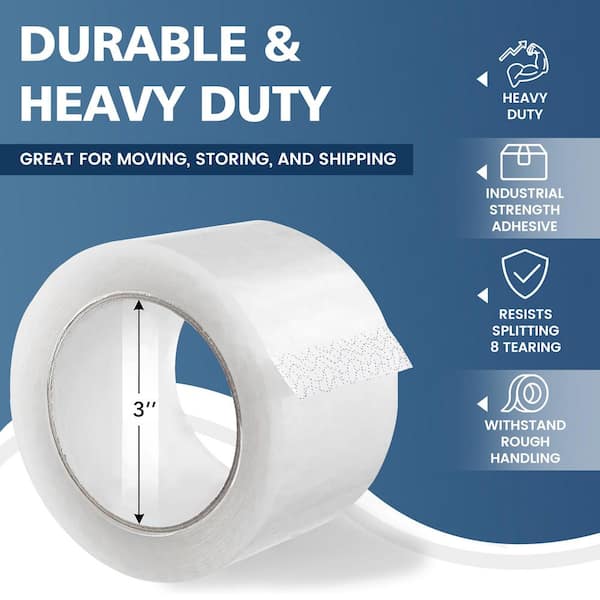 Clear Duct Tape Carton Sealing Tapes Clear Packing Tape - 24 Rolls, 2.83" X 110 Yards, 1.9 Mil Carton Sealing Tape Premium Adhesive Packaging Tape - Foto 10
