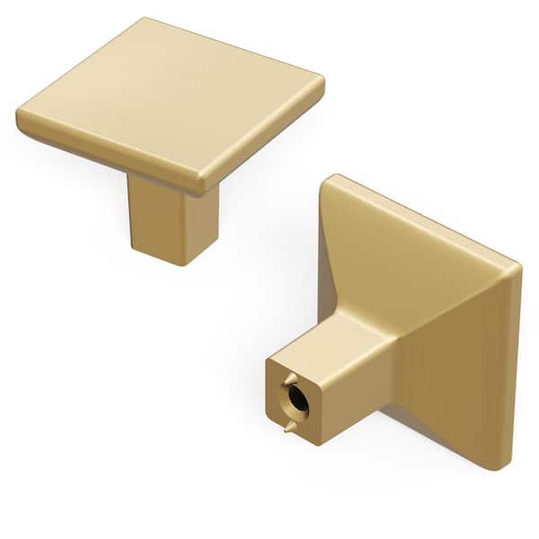 HICKORY HARDWARE Skylight Collection 1-1/4 in. Square Knob Modern Champagne Bronze Decorative Drawer, Kitchen, Bathroom (1-Pack)
