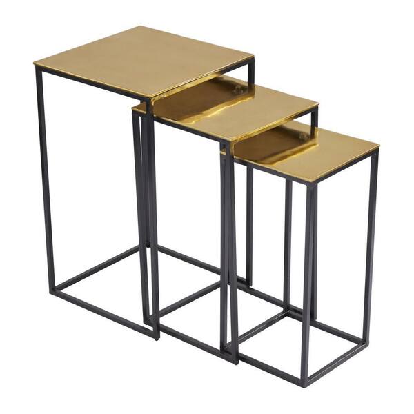 Litton Lane 18 in. Blue Upholstered 2 Drawer Large Rectangle Wood End