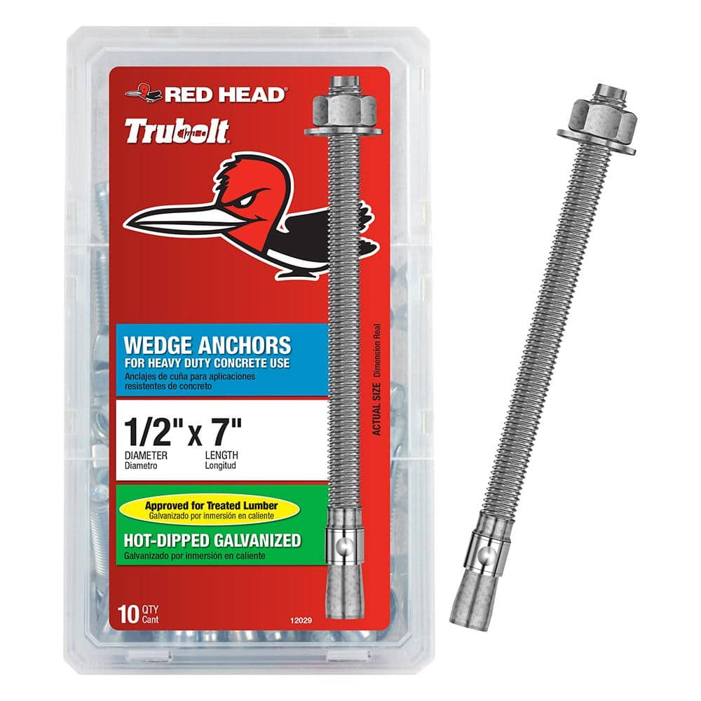 Red Head 1/2 in. x 7 in. HotDipped Galvanized Steel HexNutHead