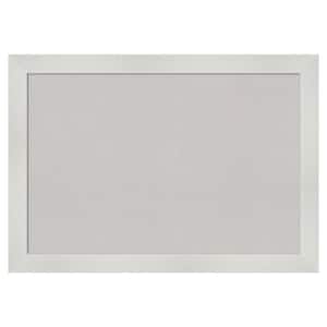 Mosaic White Framed Grey Corkboard 40 in. x 28 in Bulletin Board Memo Board