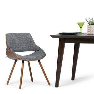 Malden Bentwood Dining Chair in Grey Woven Fabric