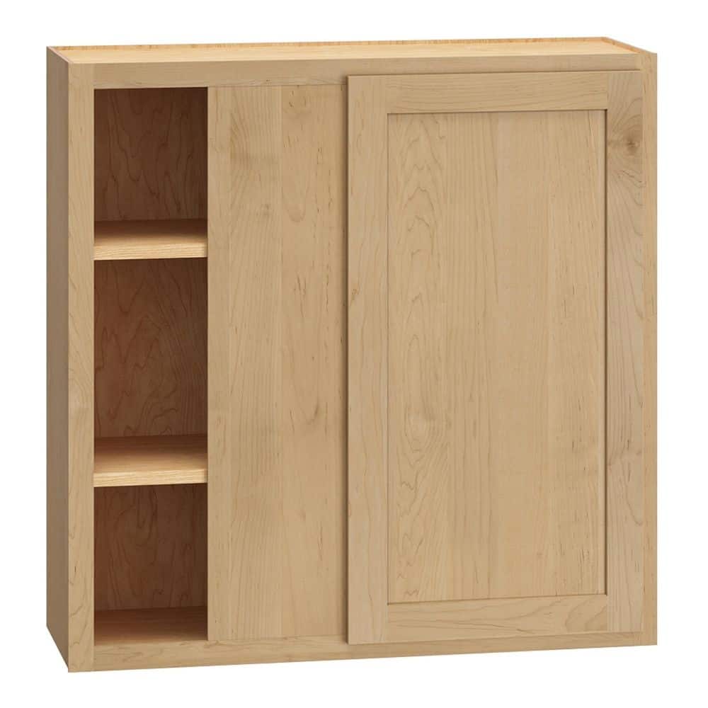 QuickShip Cottage 36 in. W x 12 in. D x 36 in. H Assembled Wall Corner Blind Kitchen Cabinet in Canopy Partial Overlay