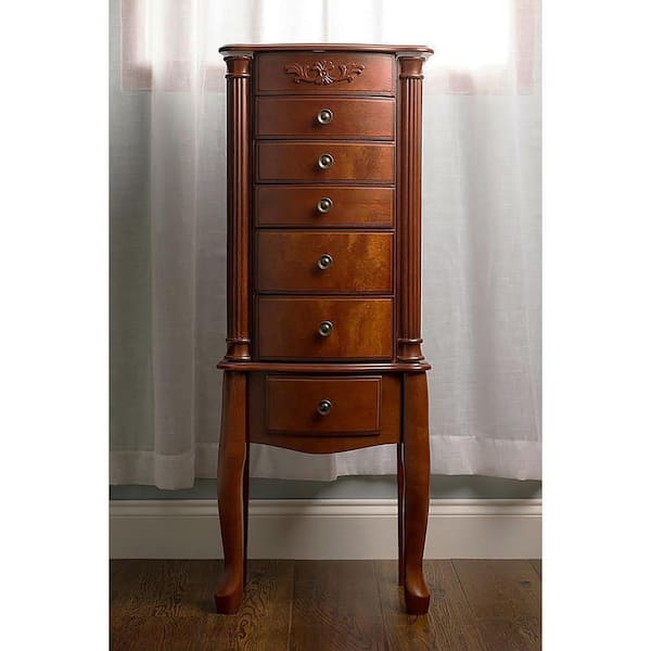 HIVES HONEY Hives and Honey Morgan Walnut Jewelry Armoire 9.5 in. x 40.75 in. x 33.35 in.