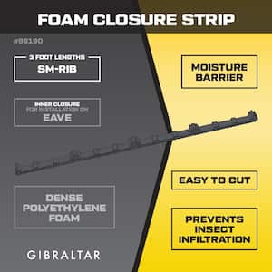 3 ft. Inside Closure Strip Foam SM-Rib Roof Accessory in Black (4-Pack)