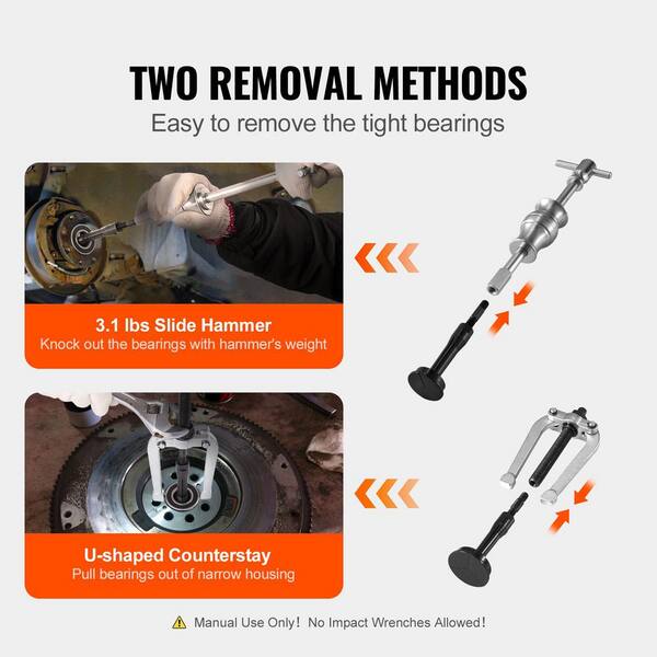 thumbnail image 2 of 9pc Blind Hole Pilot Bearing Puller Set – Internal Extractor W/ Slide Hammer, WT04J1010 2 of 3