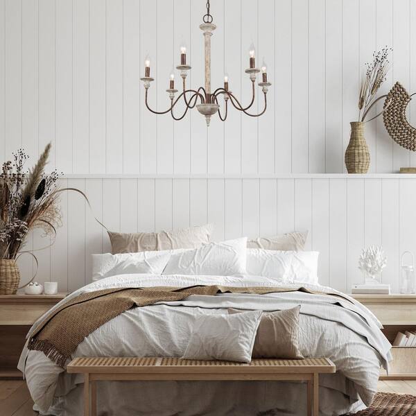 white bedroom chandelier