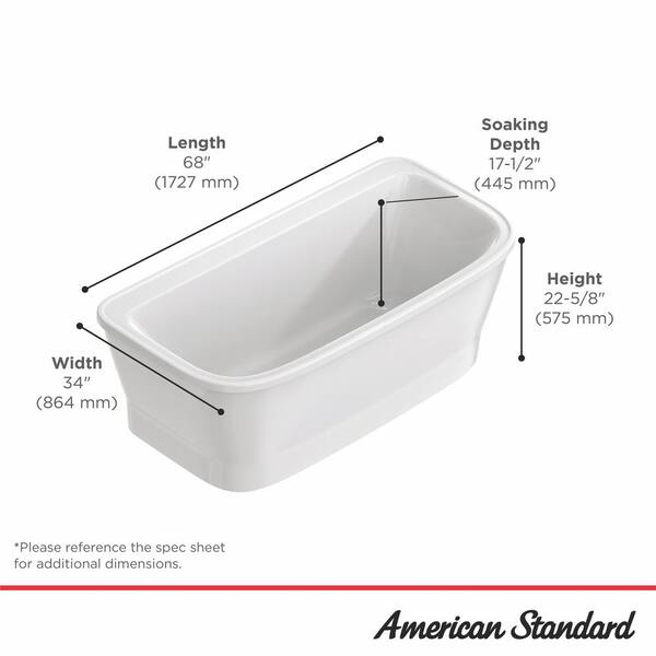 American Standard Aspirations 68 in. x 34 in. Freestanding Soaking