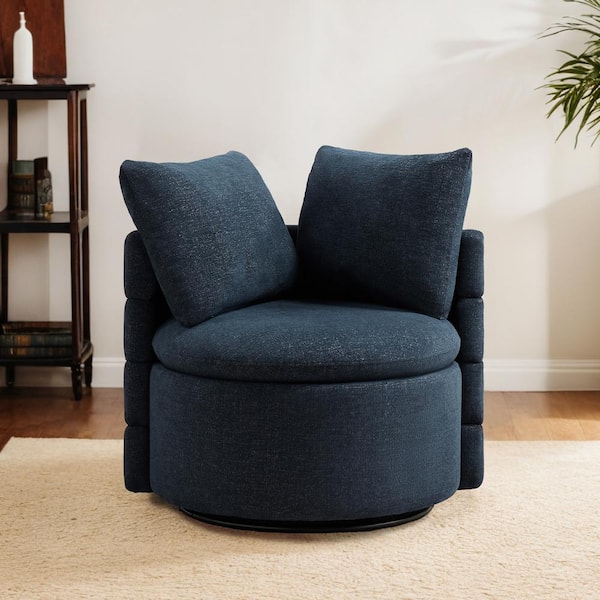 Spruce & Spring Daniel Blue Performance Fabric Swivel Accent Chair ...