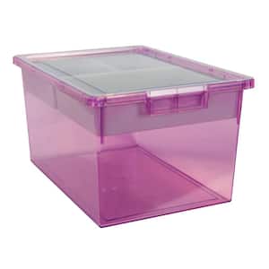 Bin/ Tote/ Tray Divider Kit - Triple Depth 9" Bin in Tinted Purple - 3 pack