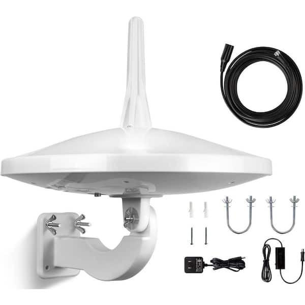 EKIEUDL Upgraded Dual Omni-Directional Outdoor HDTV Antenna with Smartpass Amplifier and 4G LTE Filter for Outdoor/RV/Attic Use