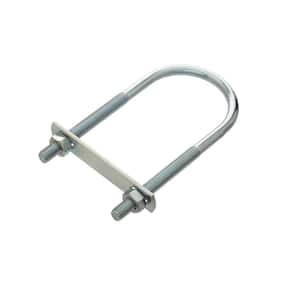 4 1/2" long 12 lot U-bolt steel zinc 3/8"-16 1 1/4" thread clamp 3" pipe 