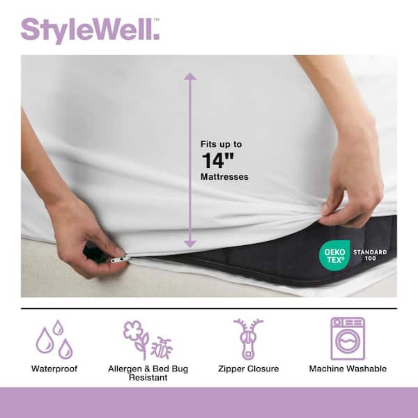 Waterproof, Allergen & Bed Bug Resistant Fully Encased Twin Extra Long Mattress Protector
