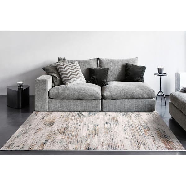 Hauteloom Liverpool Living Room, Bedroom Area Rug - Contemporary - Colorful - 5'3 x 7' - Black, Grey, Off White