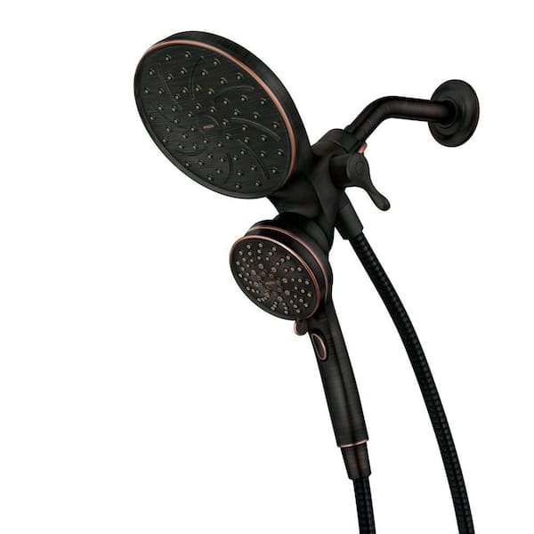 Attract with Magnetix 6-Spray 6.75 in. Dual Wall Mount Fixed and Handheld Shower 1.75 GPM in Mediterranean Bronze