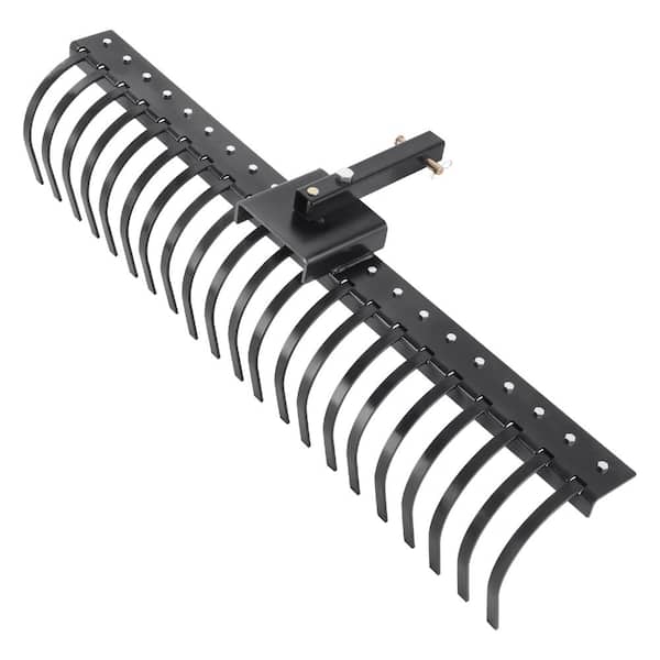SKONYON Tow Behind Landscape Rake 60 in 21 Spring Steel Coil Tines for ...