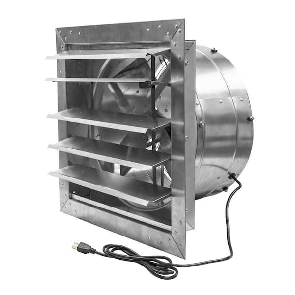 Rugged Series 18 in Mill 1-Speed Heavy-Duty Electric Industrial Wall Mount Exhaust Fan with Auto Shutter, Plug-In Design