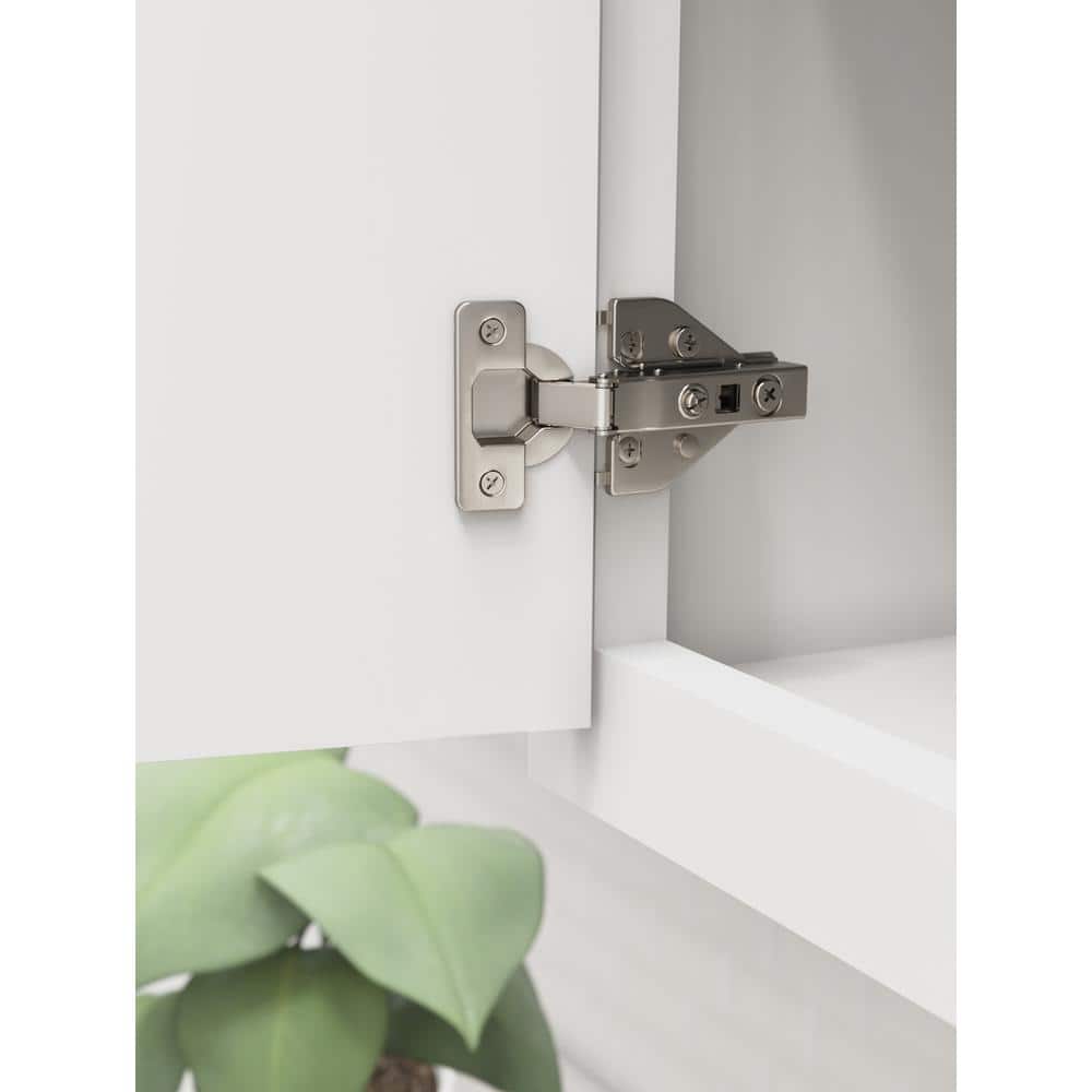 Nickel Full Overlay Self-Closing Euro Cabinet Hinge Pair