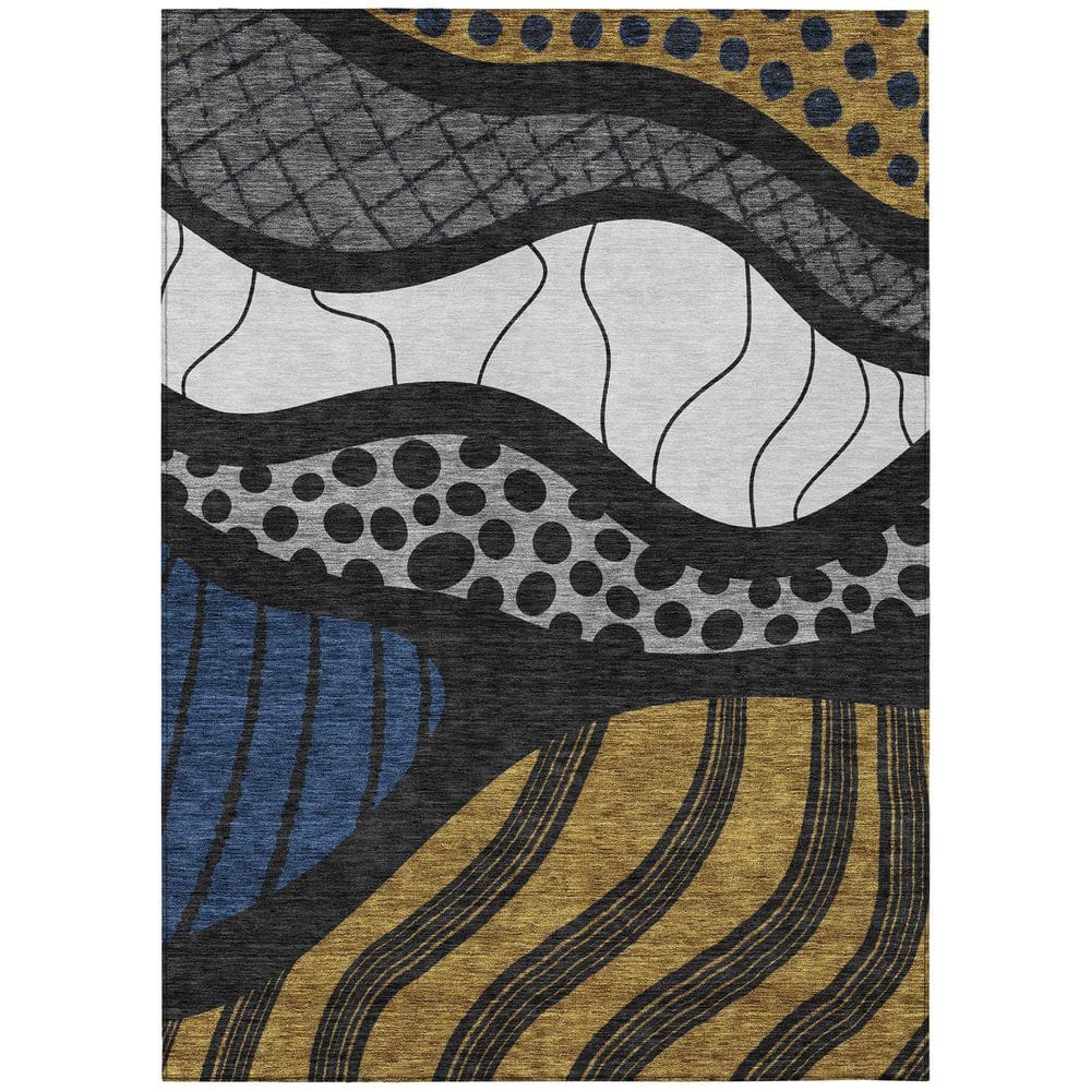 Chantille Machine Washable Indoor/Outdoor Abstract ACN2689 Black 9 ft. x 12 ft. Area Rug price history on PriceWatchPro
