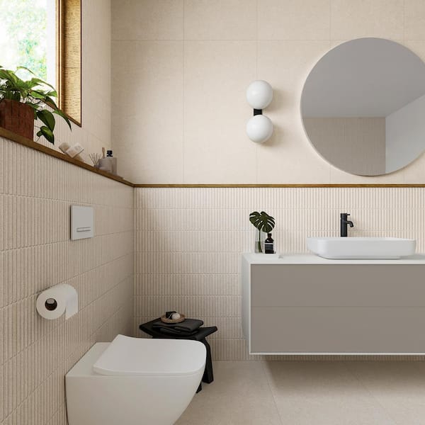 Spanish Zenstone Porcelain 12 in. x 24 in. x 9mm Floor and Wall Tile Case - Almond (5 PCS, 10.76 Sq. Ft.)