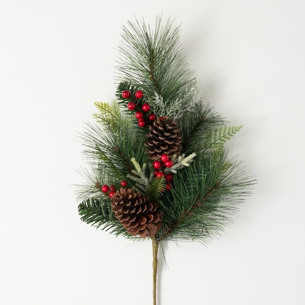 SULLIVANS 28"H Pine And Berry Spray; Green