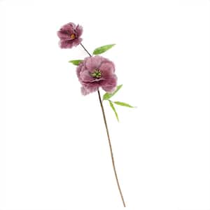 40 in. Pinkish Purple Brown and Green Decorative Spring Floral Artificial Craft Spray
