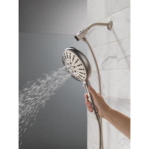 7-Spray Patterns 1.75 GPM 6.19 in. Wall Mount Handheld Shower Head with SureDock Magnetic in Lumicoat Stainless