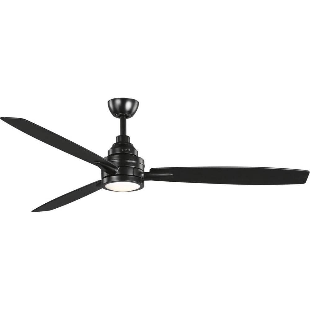Progress Lighting Gaze 60 in. Indoor Integrated LED Black Modern Ceiling Fan with Remote for Living Room and Bedroom P2554-3130K Sansujyuku sansujyuku.com
