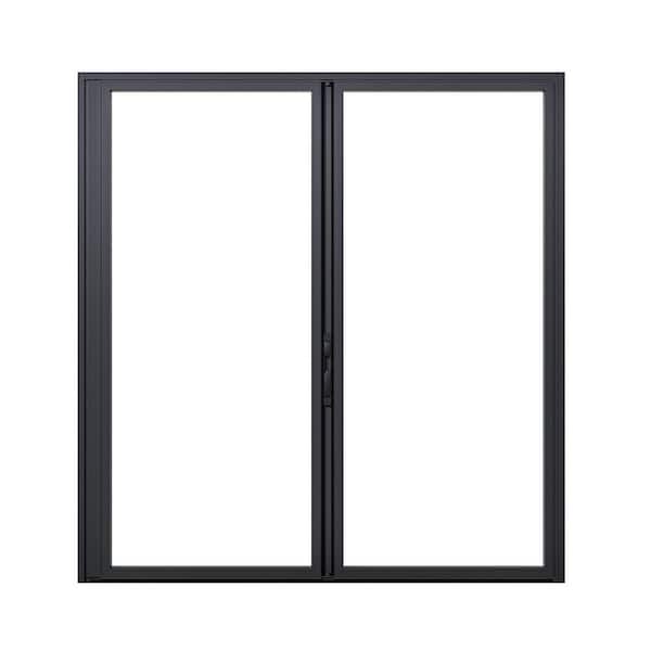 TEZA DOORS Teza 85 Series 72 in. x 96 in. Matte Black Left to Right Folding Aluminum Bi-Fold Patio Door