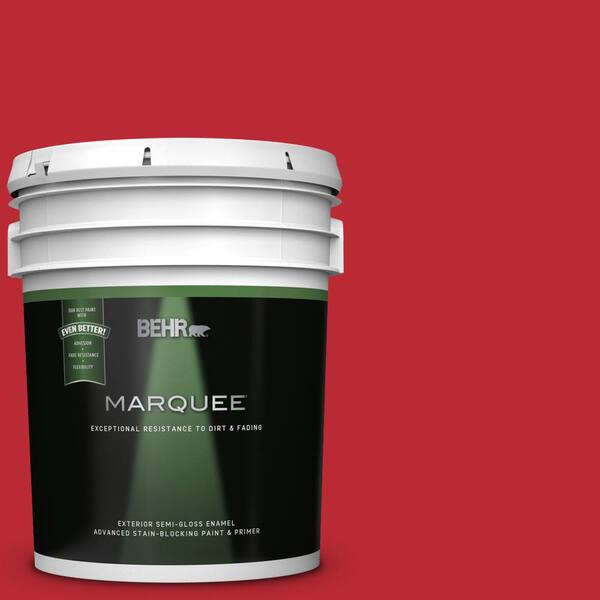 BEHR MARQUEE 5 gal. #UL110-7 Edgy Red Semi-Gloss Enamel Exterior Paint and Primer in One