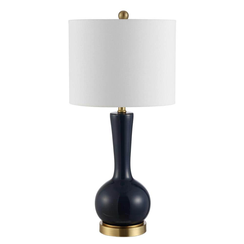 SAFAVIEH Gaetna 27 In Navy Table Lamp With White Shade TBL4255A The   Navy Safavieh Table Lamps Tbl4255a 64 1000 