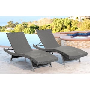 Everly Gray 2-Piece Wicker Outdoor Chaise Lounge