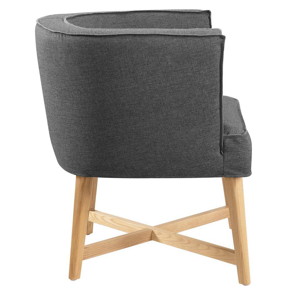 Ashwood Gray Barrel Back Accent Chair with Dense Foam Padding