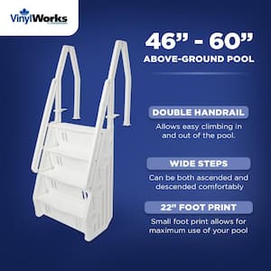 Deluxe 32 in. Adjustable In Step Ladder for Above Ground Pool in White