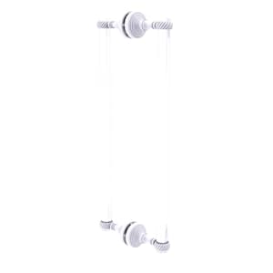 Pacific Grove 18 in. Back to Back Shower Door Pull with Twisted Accents in Matte White
