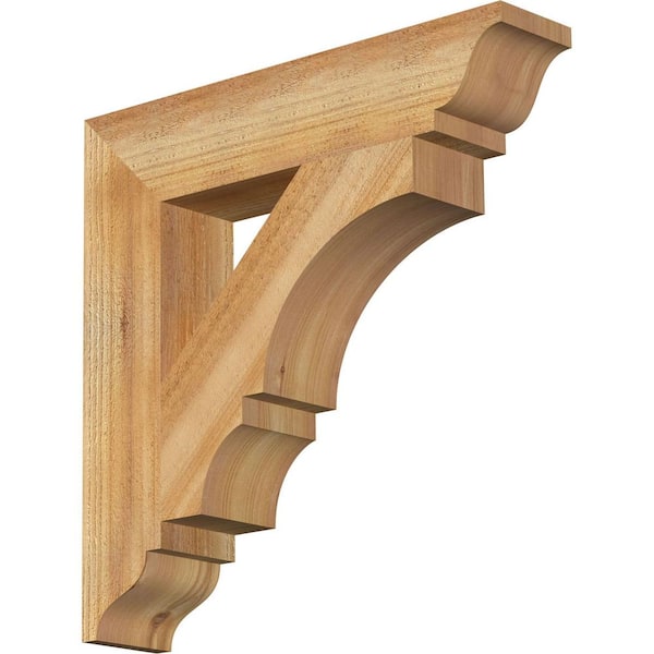 Ekena Millwork 4 in. x 20 in. x 20 in. Western Red Cedar Balboa Traditional Rough Sawn Bracket
