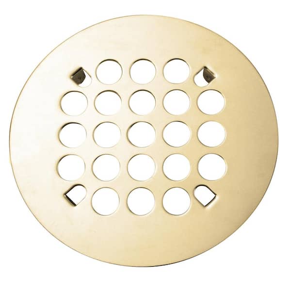 Westbrass 4-1/4 in. O.D. Florestone Snap-In Shower Strainer in Polished Brass