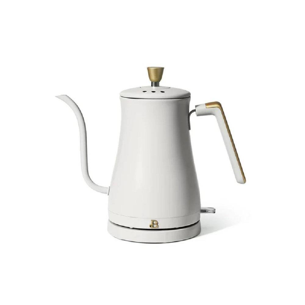 5-Cup White Cordless 1200-Watt 1-Liter Electric Gooseneck Kettle with Ergon