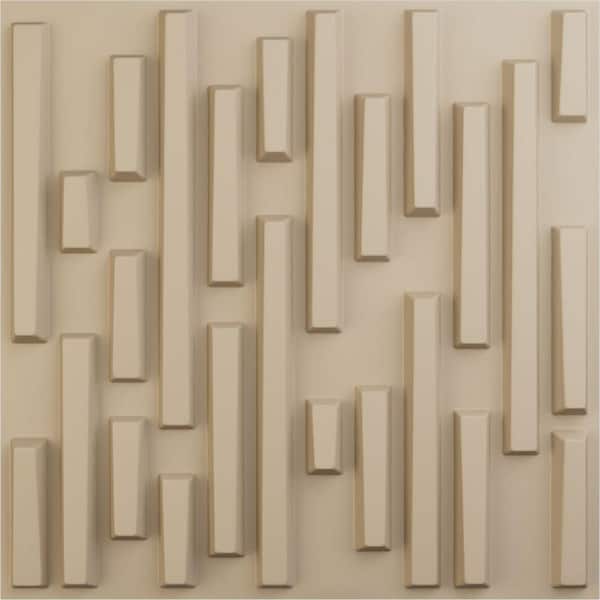 Ekena Millwork 19 5/8 in. x 19 5/8 in. Staggered Brick EnduraWall Decorative 3D Wall Panel, Smokey Beige (12-Pack for 32.04 Sq. Ft.)