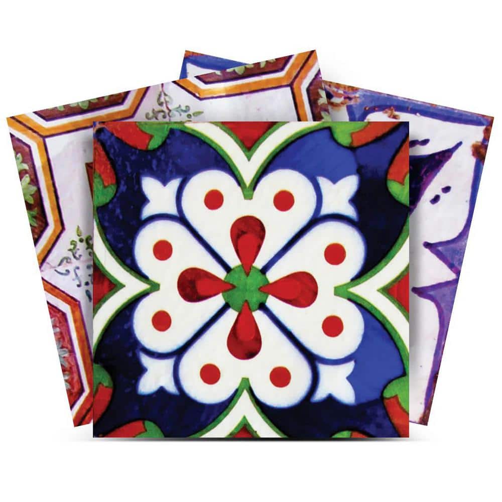 Blue, Green and Red S1 5 in. x 5 in. Vinyl Peel and Stick Tile (24 Tiles, 4.17 sq. ft. /Pack) price history on PriceWatchPro