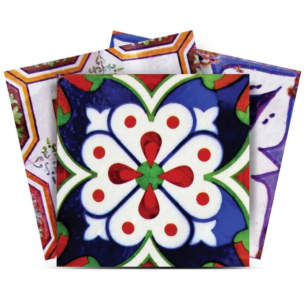 Blue, Green and Red S1 6 in. x 6 in. Vinyl Peel and Stick Tile (24 Tiles, 6 sq. ft./Pack) price history on PriceWatchPro