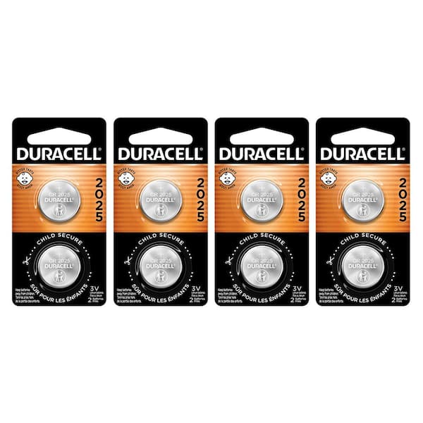 Duracell CR2025 3V Lithium Battery, 2-count Battery Mix Pack (8 Total ...