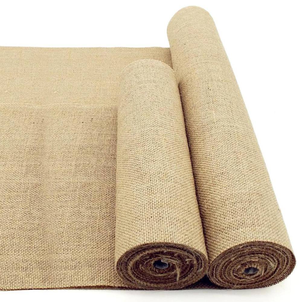 60 in. x 16 ft. High Density Jute Fiber Multipurpose Gardening Natural Burlap Roll for Weed Barrier Party Decor