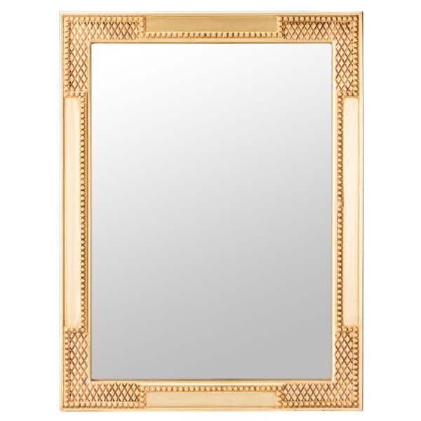 SAFAVIEH Velmin 30 in. W x 40 in. H Wood Rectangle Modern Wood Velmin Wall Mirror