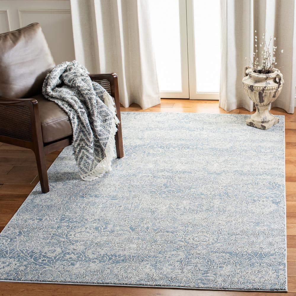 Alhambra 3 ft. x 4 ft. Ivory/Blue Distressed Floral Area Rug price history on PriceWatchPro
